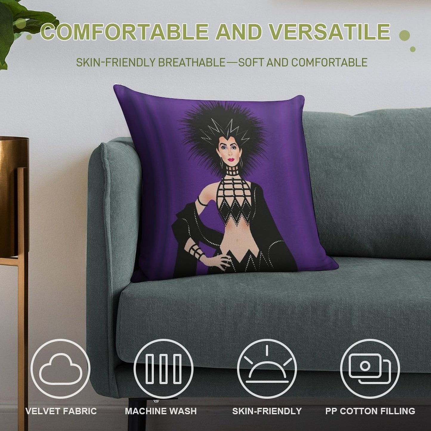 1986 Soft Durable Construction Throw Pillow