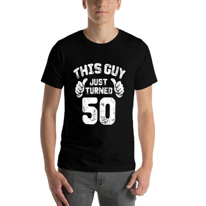 This Guy Just Turned 50 Years Old 50th Birthday Gifts  Ribbed Collar T-Shirt