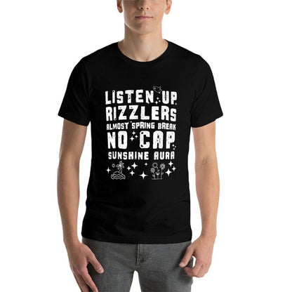 Rizzlers Spring Break No Cap Teacher Funny Spring Break  Eco-friendly Material T-Shirt