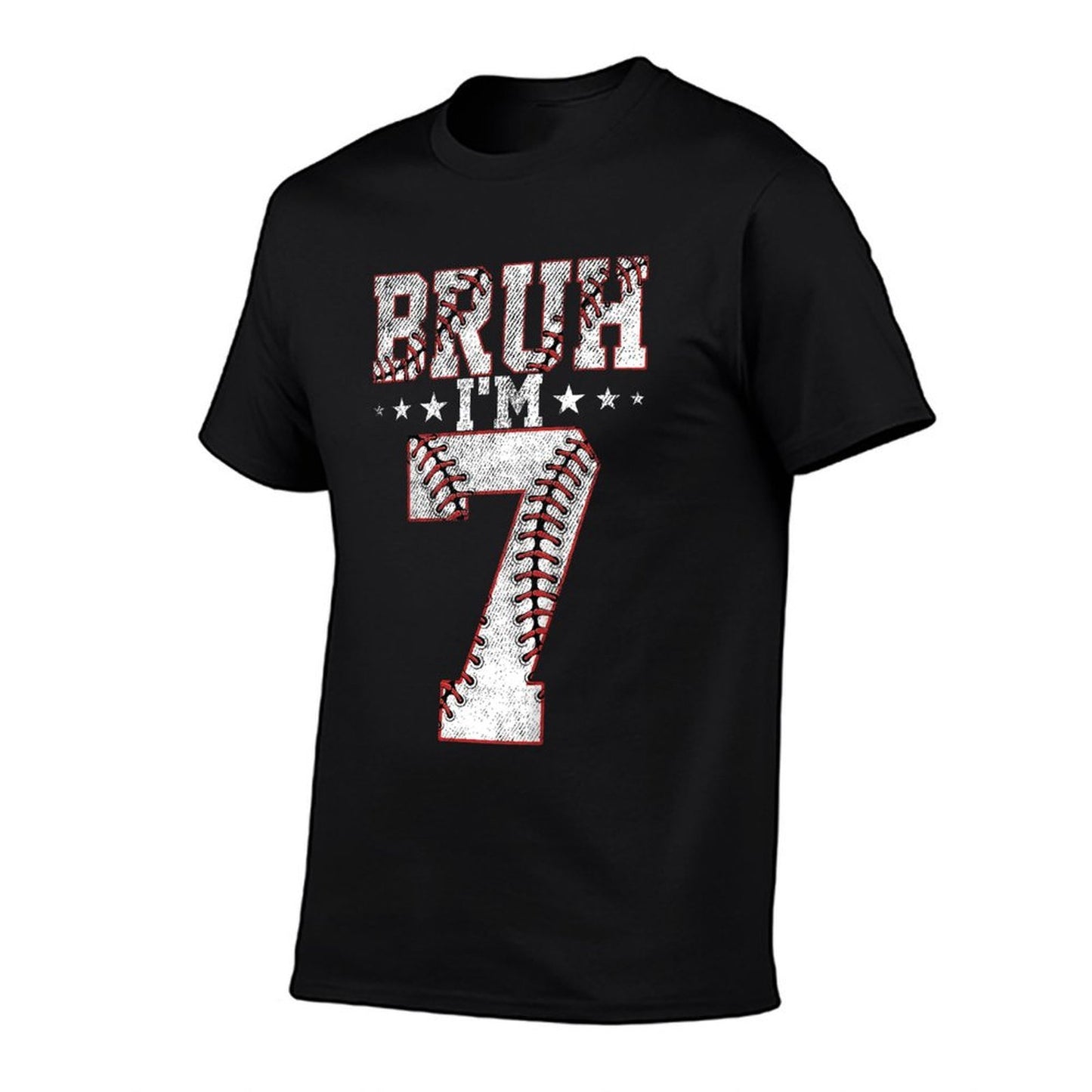 Kids Bruh 7th Birthday Baseball Bruh I'm 7 Year Old Birthday  Easy-care T-Shirt