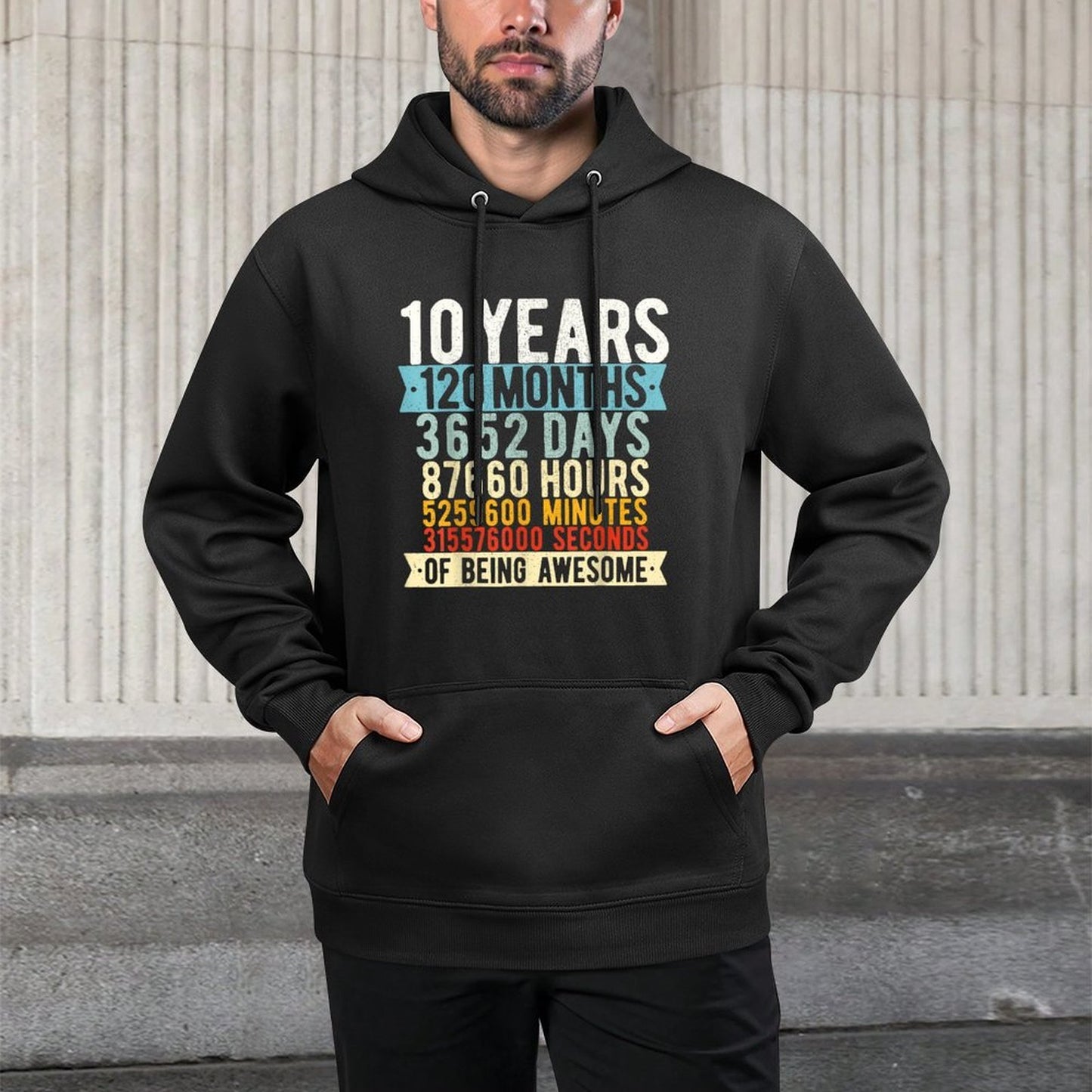 10th Birthday 10 Years Old Vintage Retro 120 Months Layering Staple Hoodie