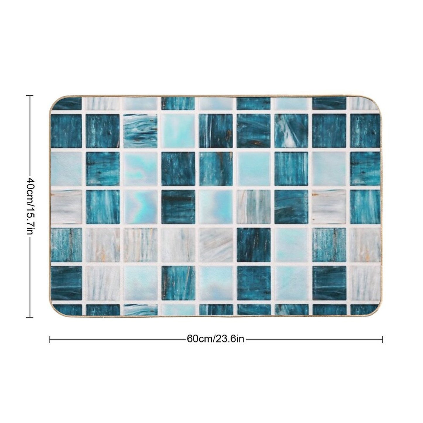 Geometric Marble Pattern  Slip-Resistant Bath Mat