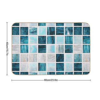 Geometric Marble Pattern  Slip-Resistant Bath Mat