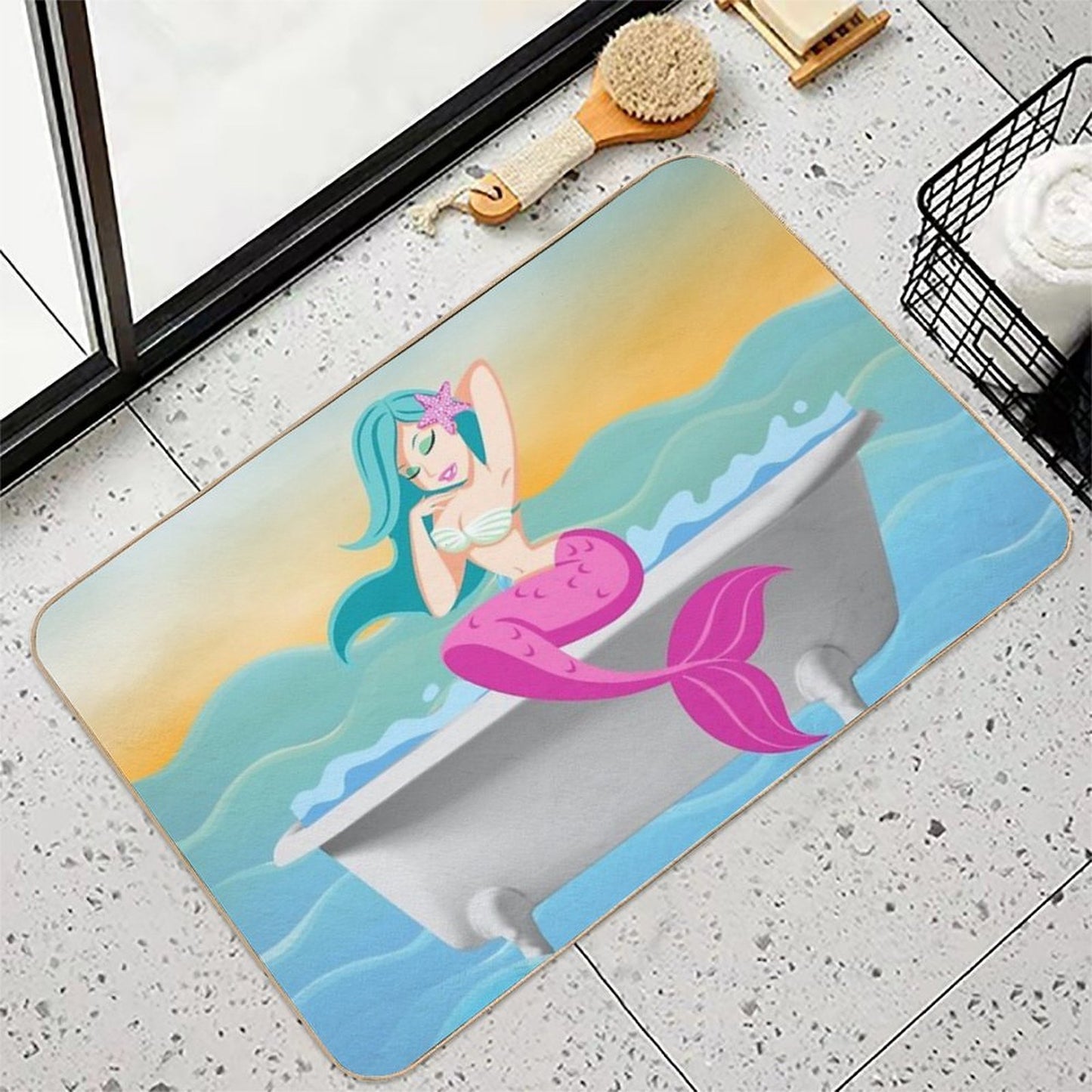 Mermaid in Bath  Pet-Safe Bath Mat