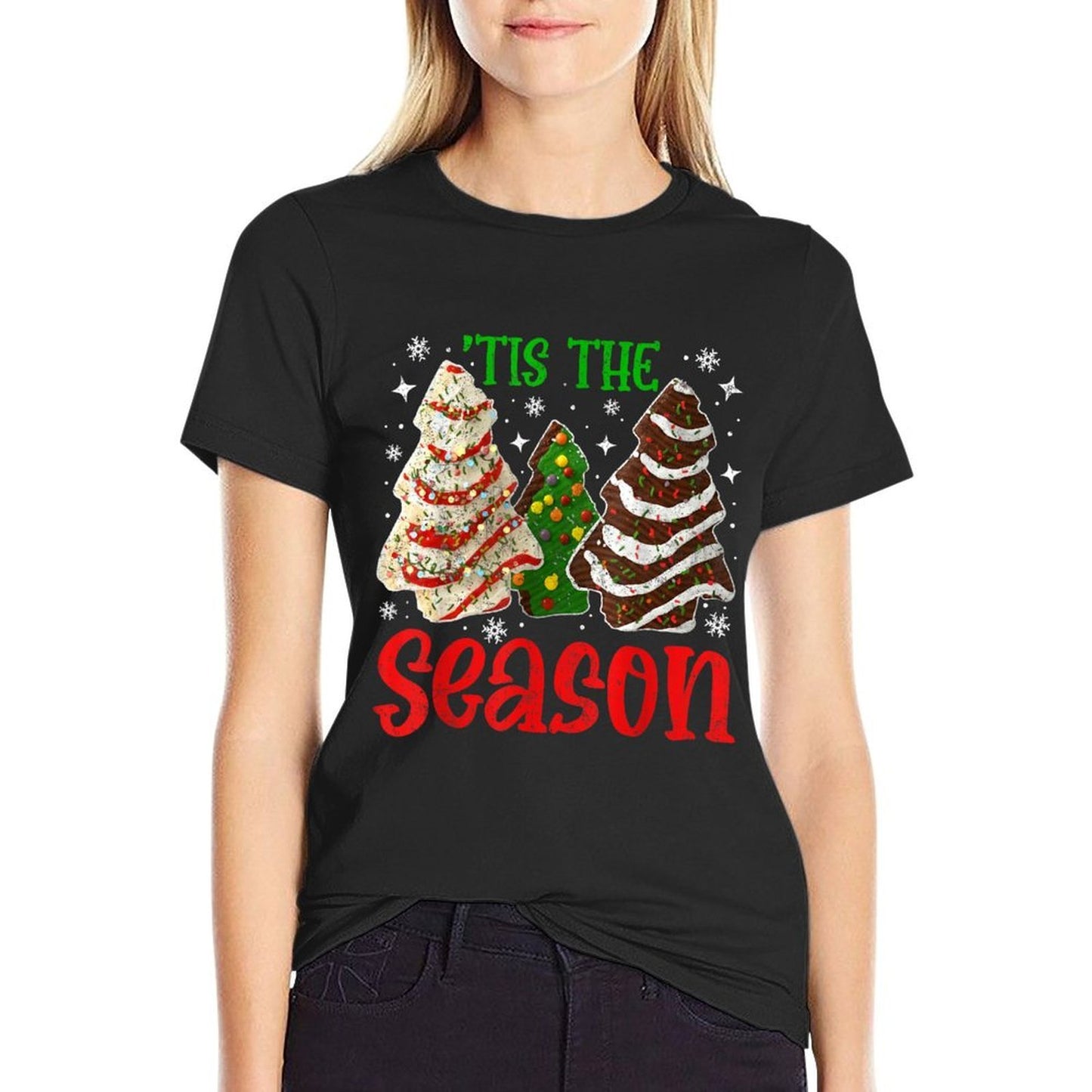 Retro Tis The Season Christmas Tree Cakes  Cotton T-Shirt