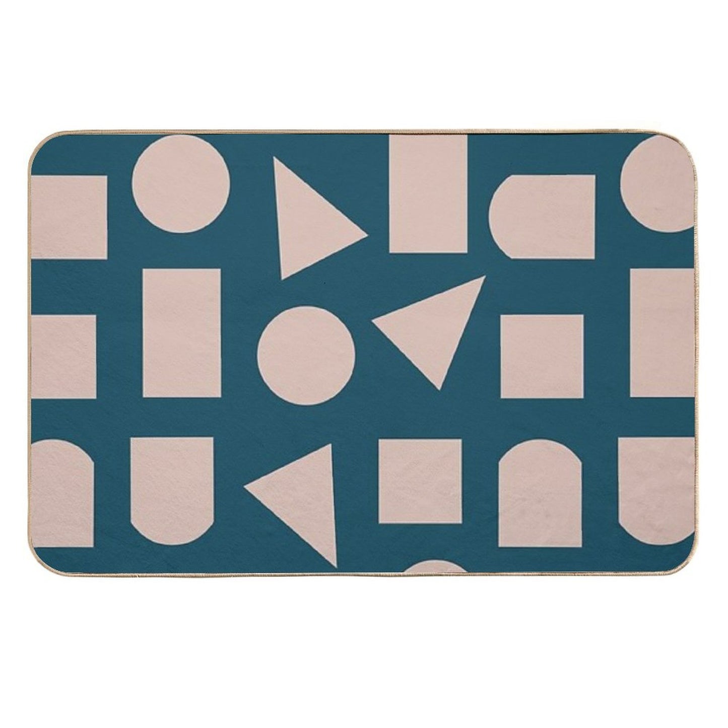 Modern, Geometric Shapes Pattern  Repositionable Bath Mat
