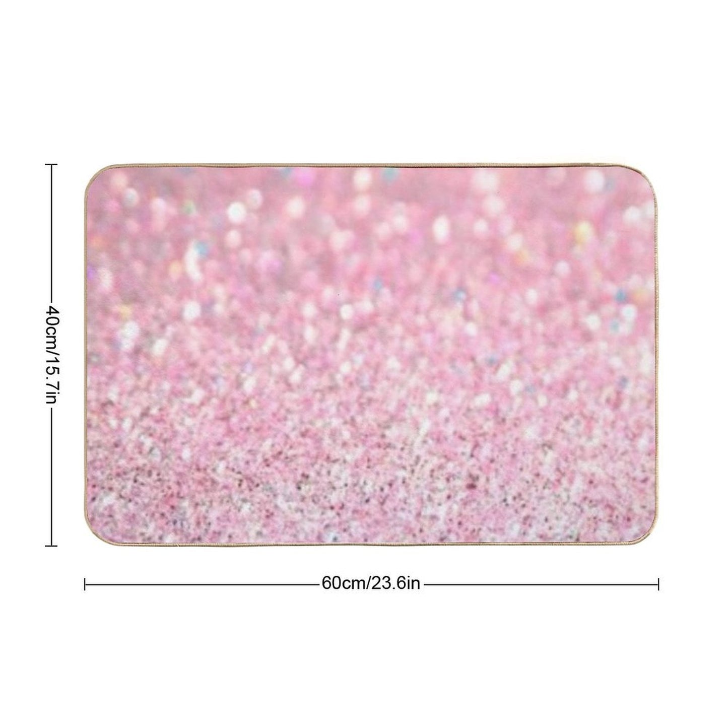 Print of Pink Glitter - ONLY, Not Reflective  Pet-Safe Bath Mat