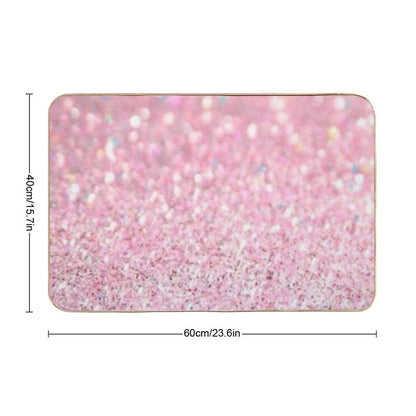 Print of Pink Glitter - ONLY, Not Reflective  Pet-Safe Bath Mat