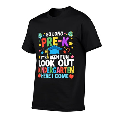 Kids So Long Pre-K Graduation Kindergarten Here I Come 2025  Polyester Blend T-Shirt