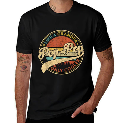 Pop Pop Like A Grandpa Only Cooler Retro Pop-Pop Fathers Day  Polyester Blend T-Shirt