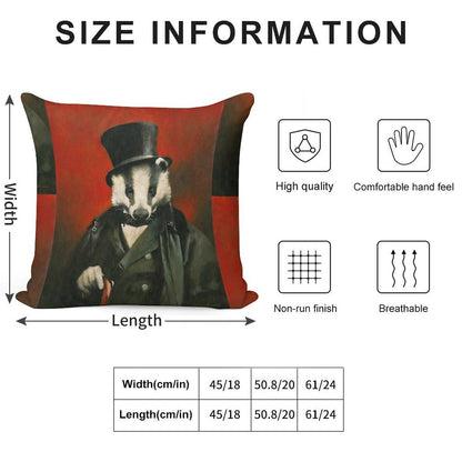 Victorian Mr Badger Soft Reinforced Edging Throw Pillow