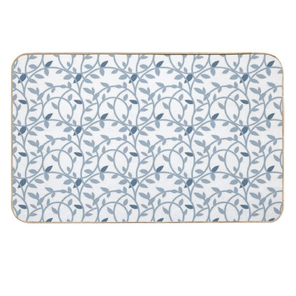 Pretty Blue Leaf Pattern  Versatile Bath Mat