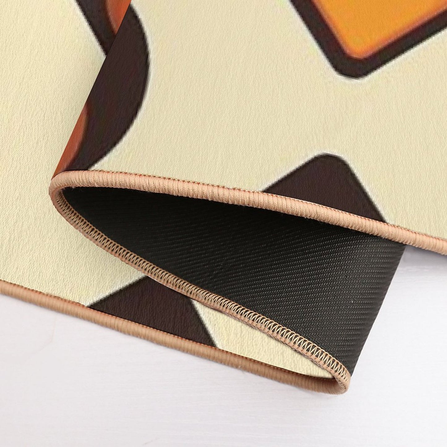 Mid-Century Modern Orange And Brown Tear Drop  Absorbent Bath Mat