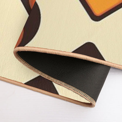 Mid-Century Modern Orange And Brown Tear Drop  Absorbent Bath Mat