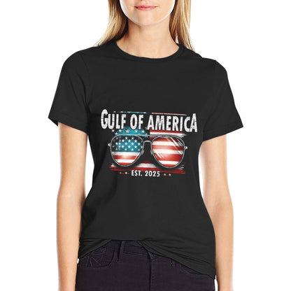 Gulf Of USA America, US Retro Gulf Of USA America Est 2025 Summer-ready Fabric T-Shirt