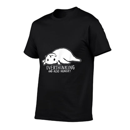 Funny Cat Meme Overthinking And Also Hungry Sarcastic Women  Breathable T-Shirt