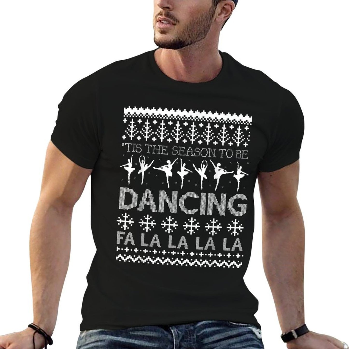 Christmas Ballet Dance Ugly Sweater  Cotton T-Shirt