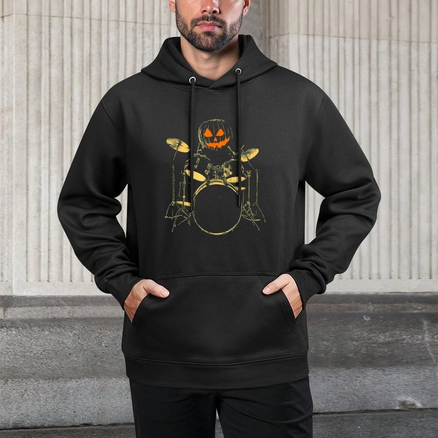Pumpkin Drummer - Spooky Halloween Drum Set Drums Lover Casual Wear Hoodie