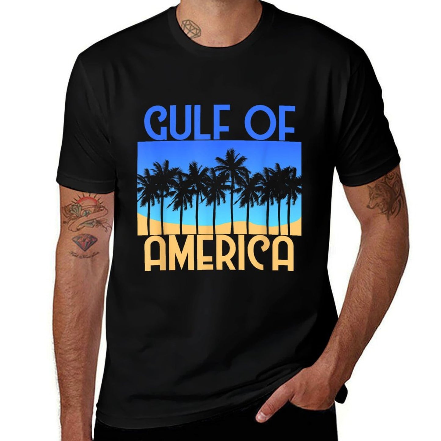Retro Vintage Gulf of USA America Est. 2025 Mexico Summer-ready Fabric T-Shirt
