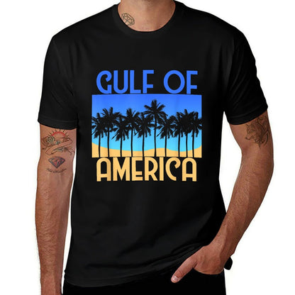 Retro Vintage Gulf of USA America Est. 2025 Mexico Summer-ready Fabric T-Shirt