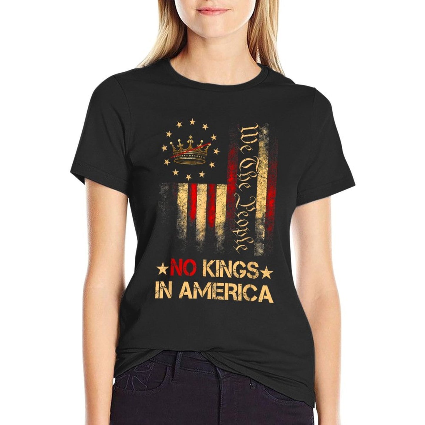 Patriotic Pro-Democracy Protest June 14 No Kings In America  Breathable T-Shirt