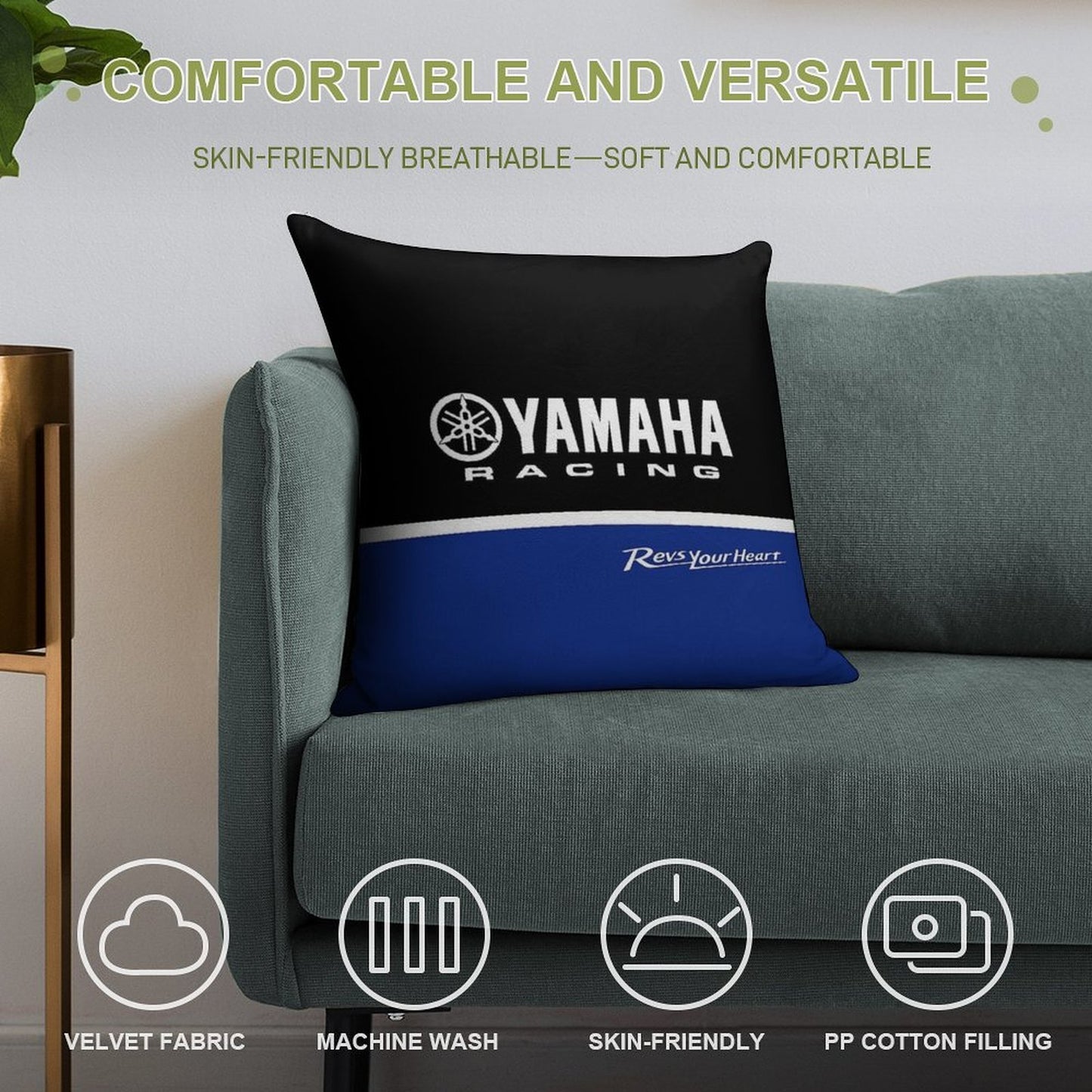 YAMAHA Race Soft Decorative Cover Throw Pillow
