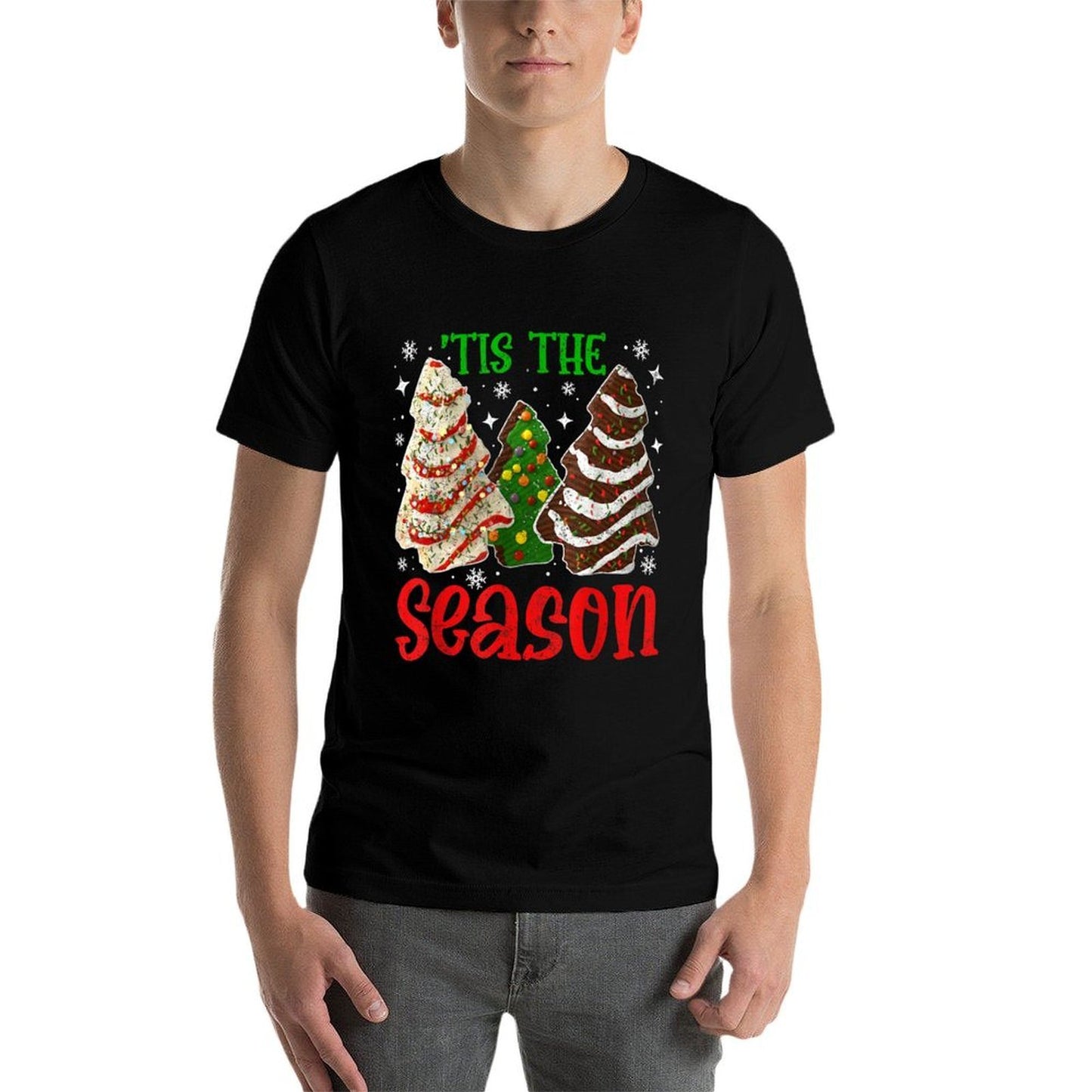 Retro Tis The Season Christmas Tree Cakes  Cotton T-Shirt