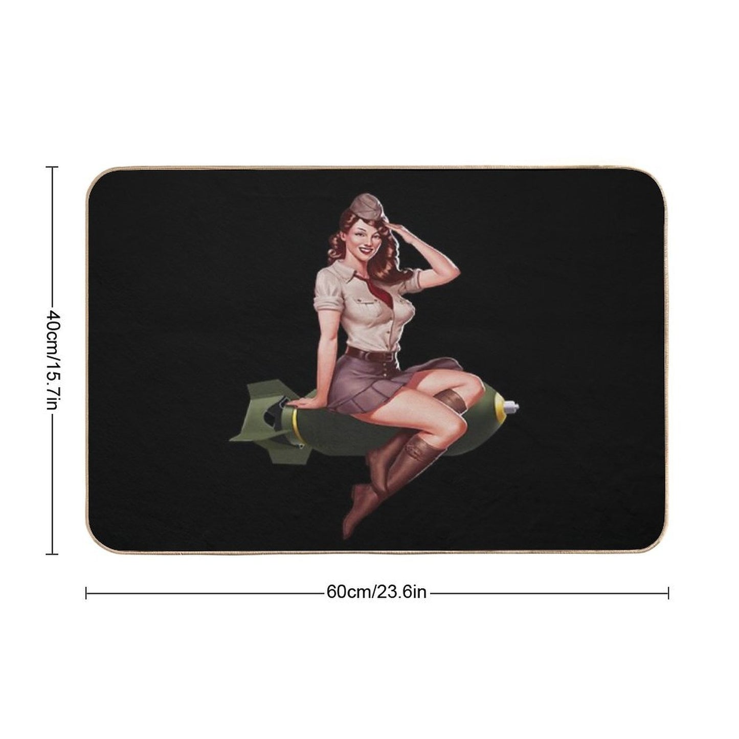 Bomber Girl Pin-Up  Rapid-Drying Bath Mat