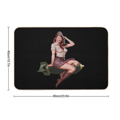 Bomber Girl Pin-Up  Rapid-Drying Bath Mat