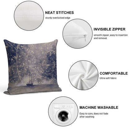 Star Maps Soft Decorative Cover Throw Pillow