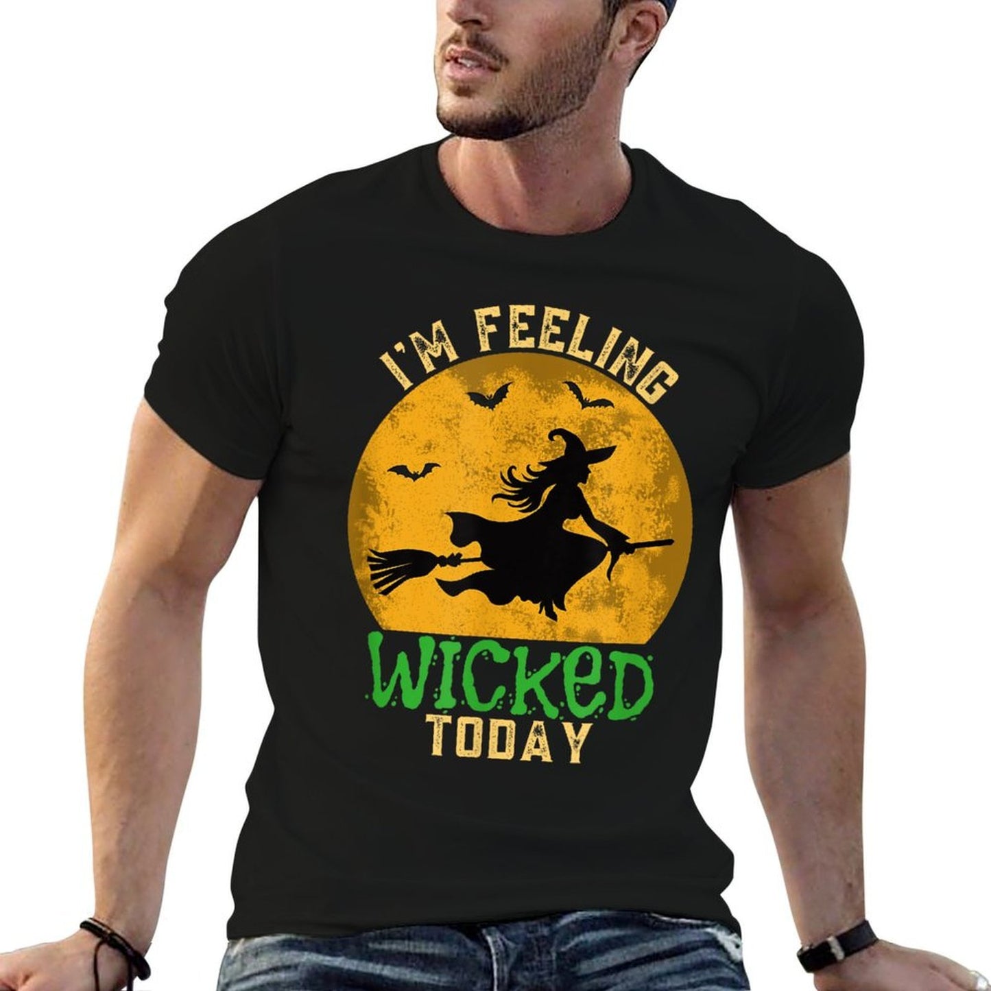 Funny Halloween Witch Feeling Wicked  Summer-ready Fabric T-Shirt