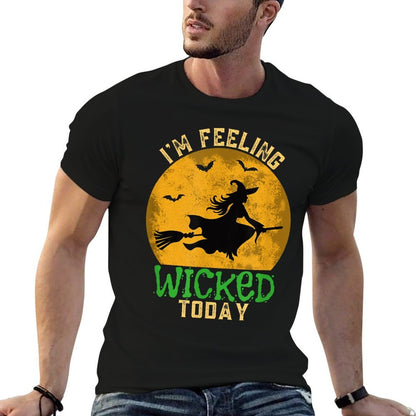 Funny Halloween Witch Feeling Wicked  Summer-ready Fabric T-Shirt
