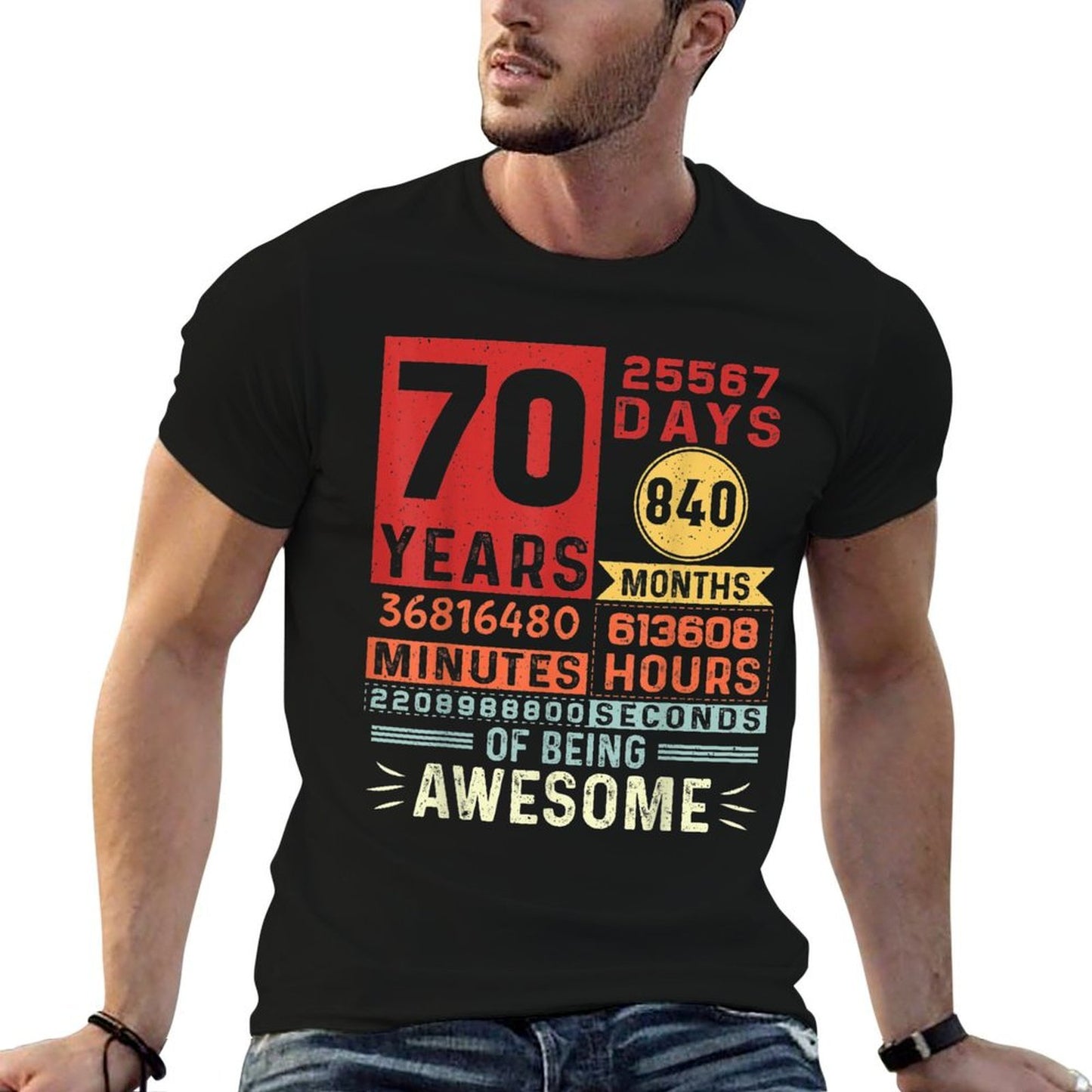 Seventy Years of Being Awesome 70 Years Old 70th Birthday  Eco-friendly Material T-Shirt
