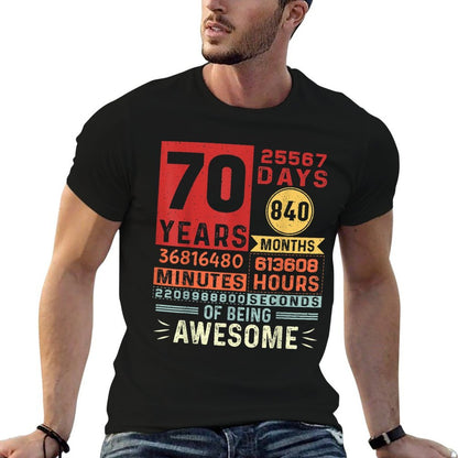 Seventy Years of Being Awesome 70 Years Old 70th Birthday  Eco-friendly Material T-Shirt