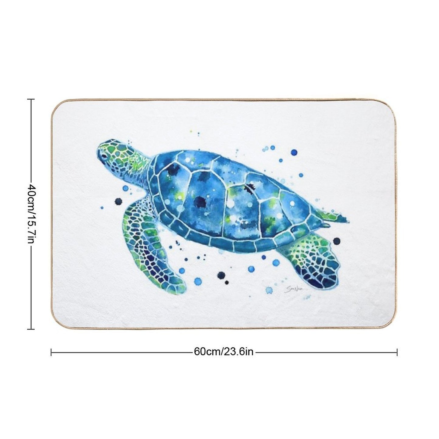 Sargasso Blue Sea Turtle  Eco-Friendly Bath Mat