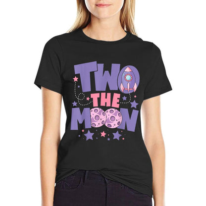 Two The Moon Birthday Outfit Girl 2 Year Old 2nd Birthday  Tagless Design T-Shirt