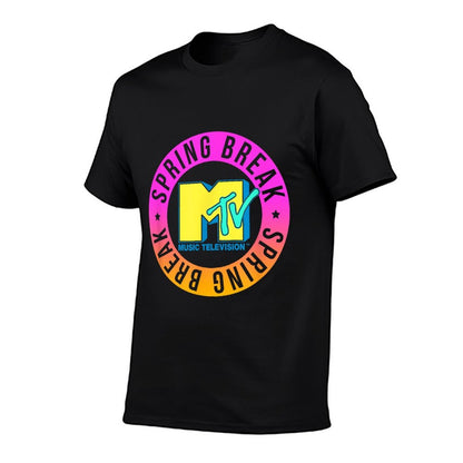 MTV Music Television Spring Break Gradient Color Logo  Wrinkle-resistant T-Shirt