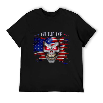 Gulf of USA America Funny USA Flag Raglan Baseball Eco-friendly Material T-Shirt