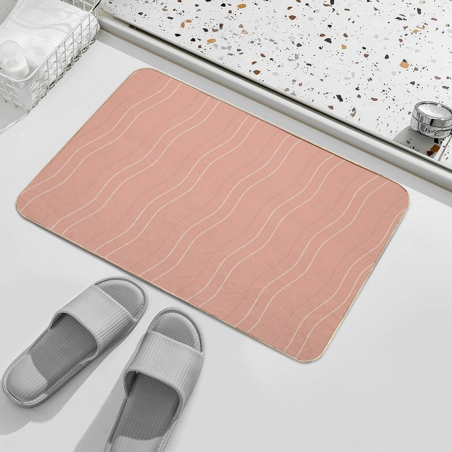 Pattern Waves - A Vibrant Blend of Colors  Toxin-Free Bath Mat