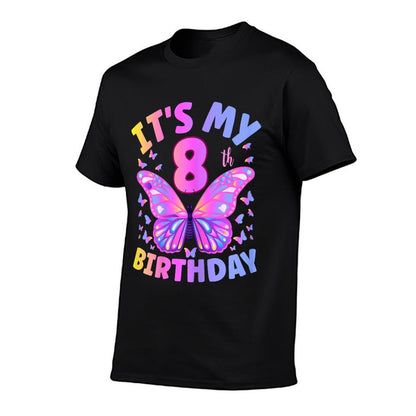 8th Birthday For Girls 8 Year Old Butterfly Birthday  Eco-friendly Material T-Shirt