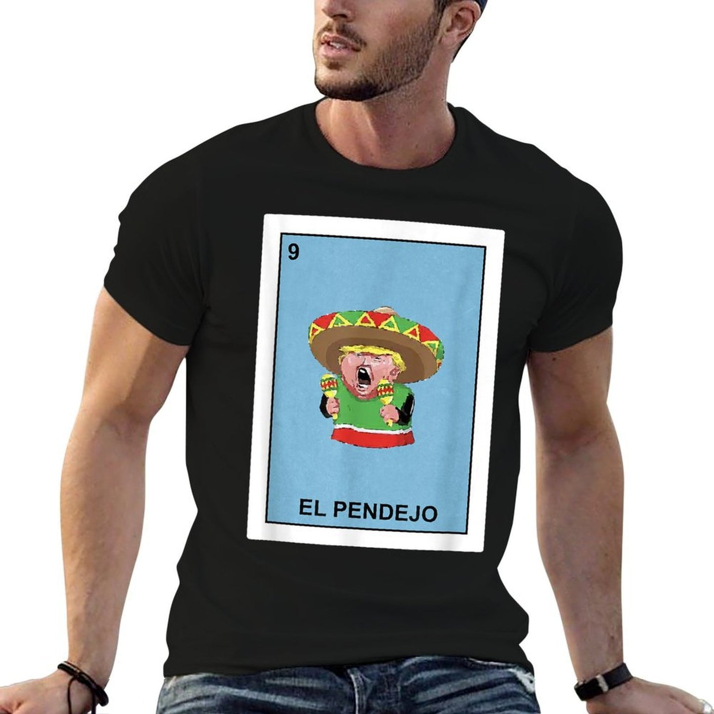 Funny Donald Trump El Pendejo Mexican Lottery Gift  Heathered Texture T-Shirt