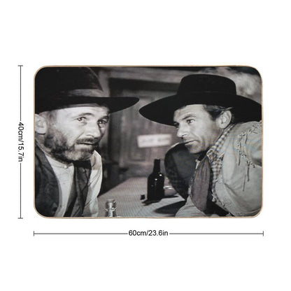 Gary Cooper And Walter Brennan in The Westerner  Easy Maintenance Bath Mat