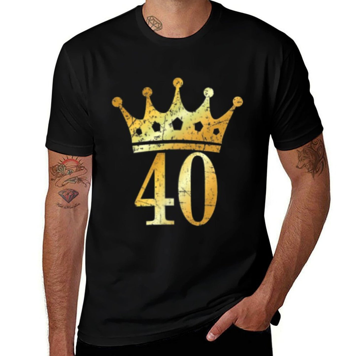 Crown Number 40 (Antique Yellow) 40th Birthday  Eco-friendly Material T-Shirt