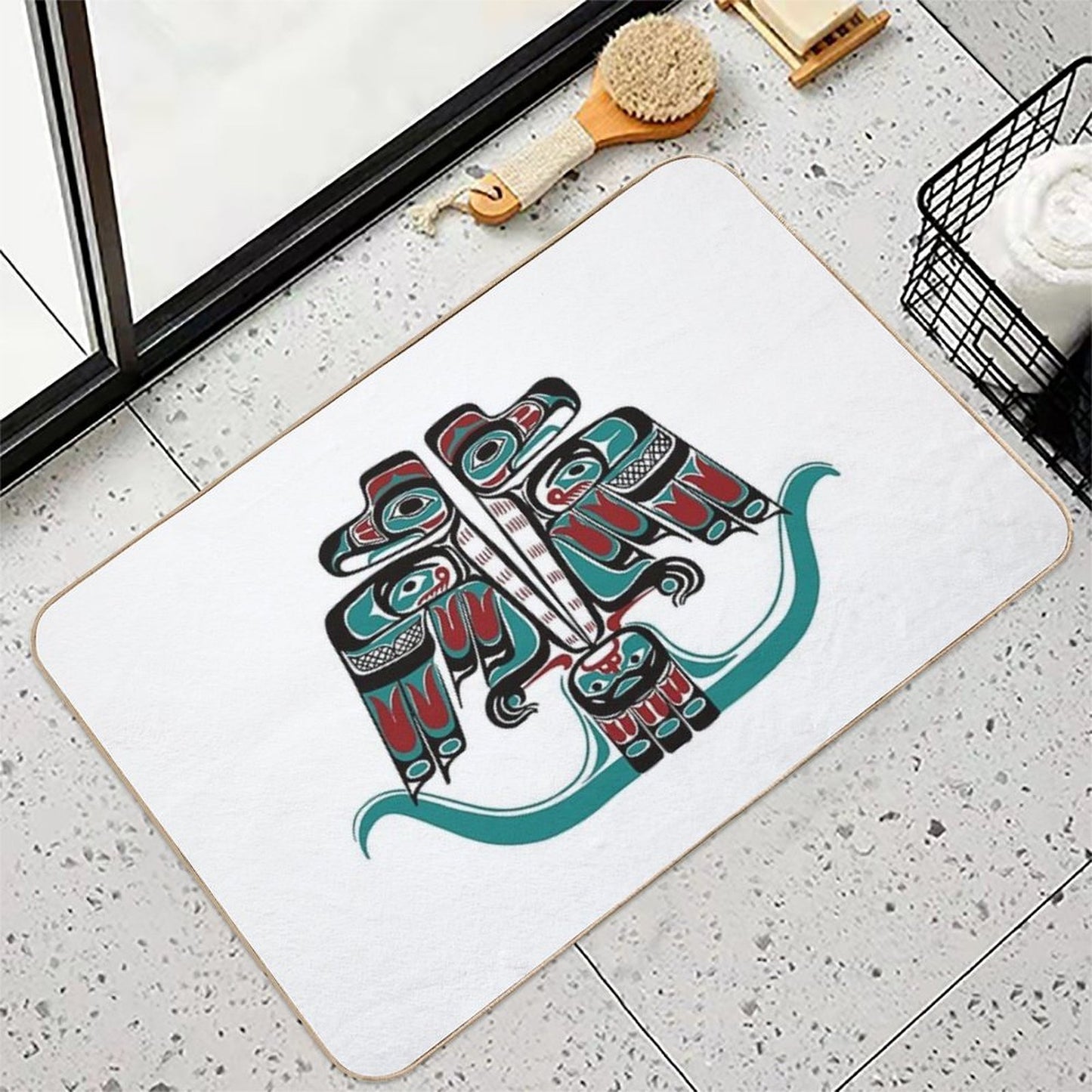 Northwest Native Art Haida Tlingit Thunderbird  Absorbent Bath Mat
