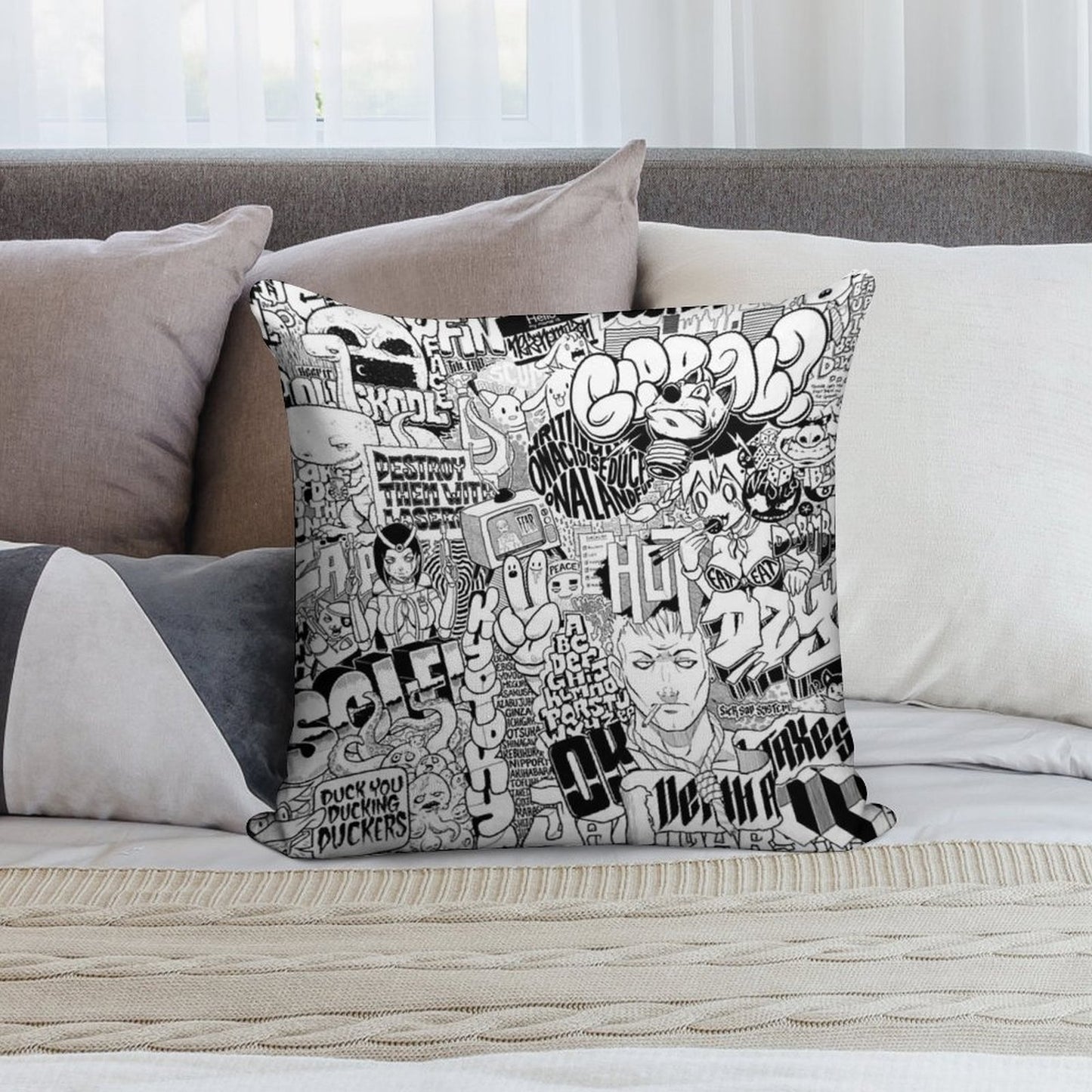 DzyMess No.9 Death & Taxes Soft Gift Ready Throw Pillow