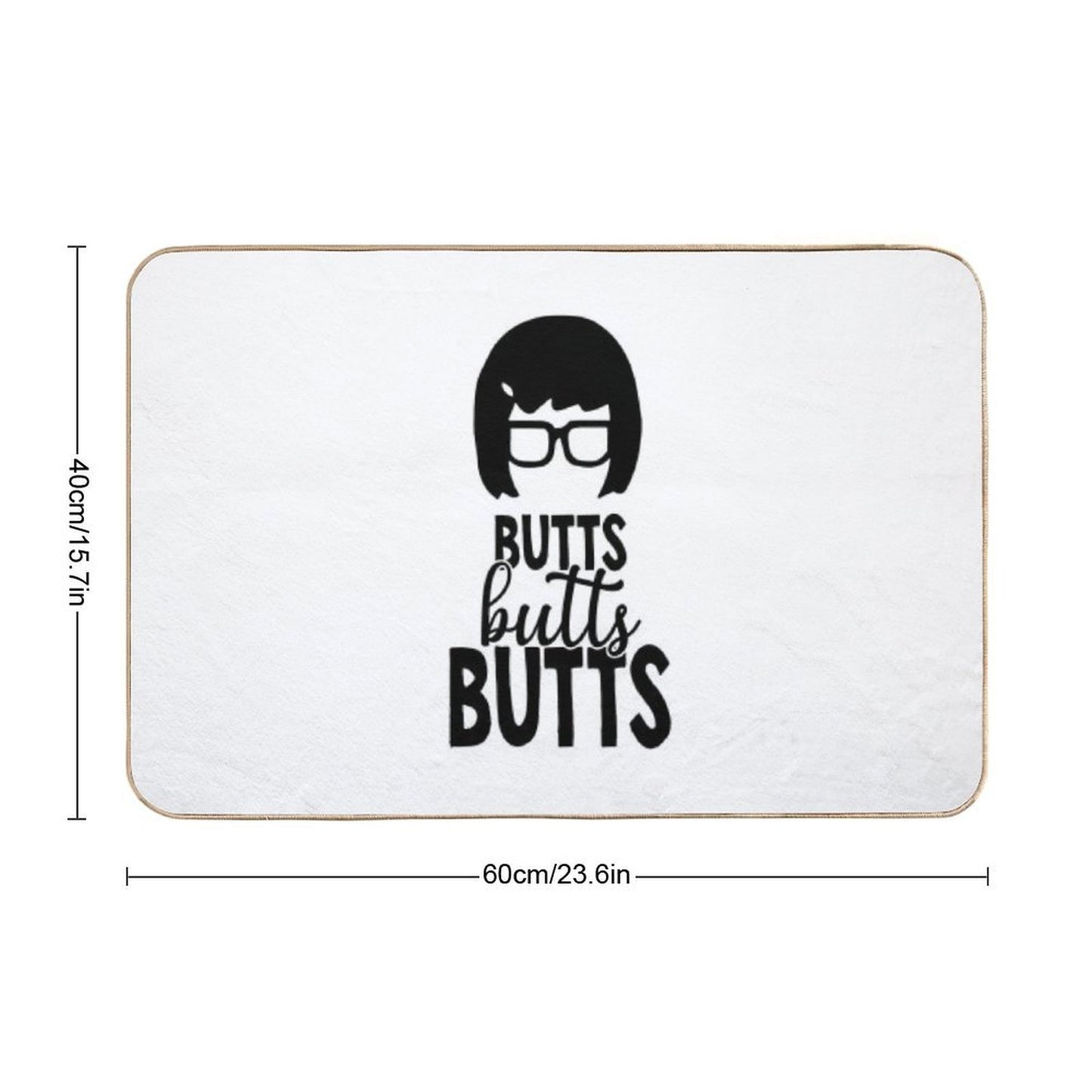 Bobs Animated Sitcom Burgers - Butts Butts Butts  Repositionable Bath Mat