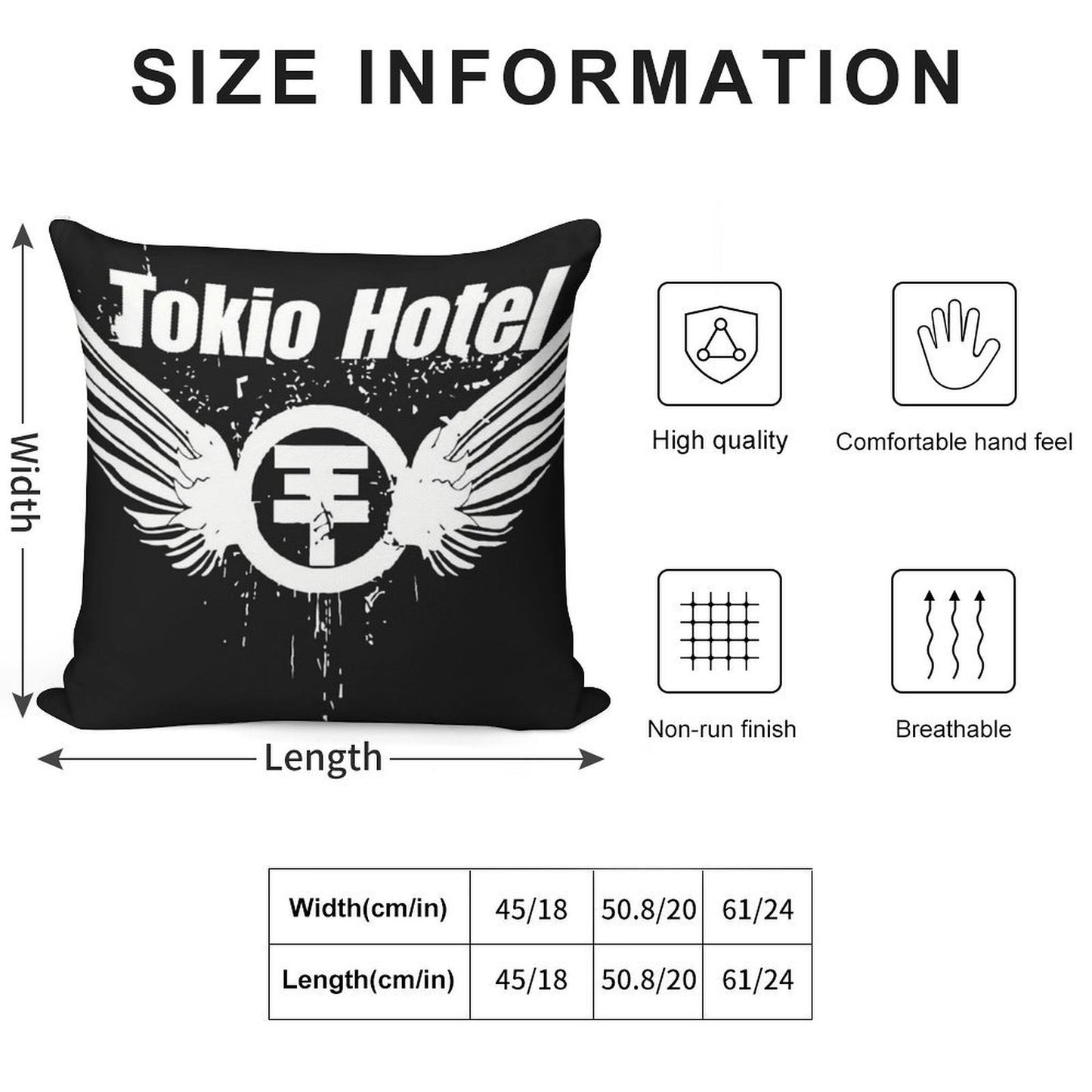 Tokio Hotel Merch Tokio Hotel Logo Soft Style Accent Throw Pillow