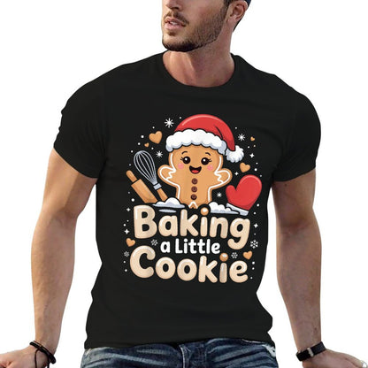 Baking A Little Cookie Cute Christmas Pregnancy Announcement  Relaxed-fit T-Shirt
