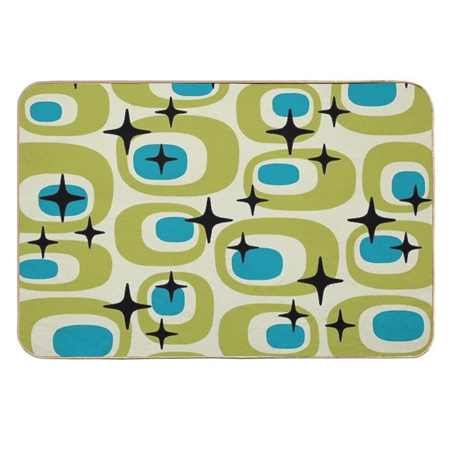 Mid Century Modern Atomic Sparkles 722  Odorless Bath Mat