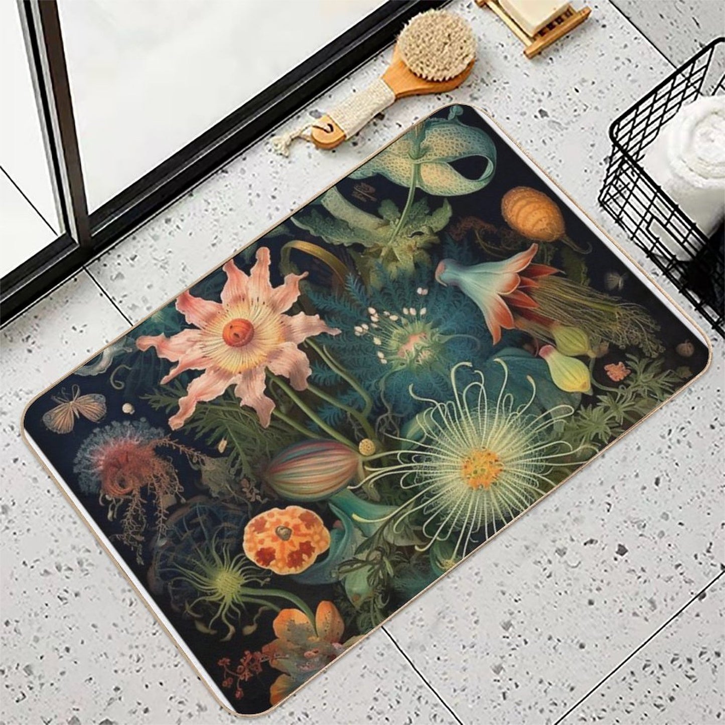 A.I. Gardens  Sampling Masters  Ernst Haeckel + James McNeill Whistler  Versatile Bath Mat